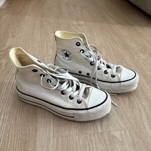 Converse All Star White Canvas Sneakers with Custom Cow Print